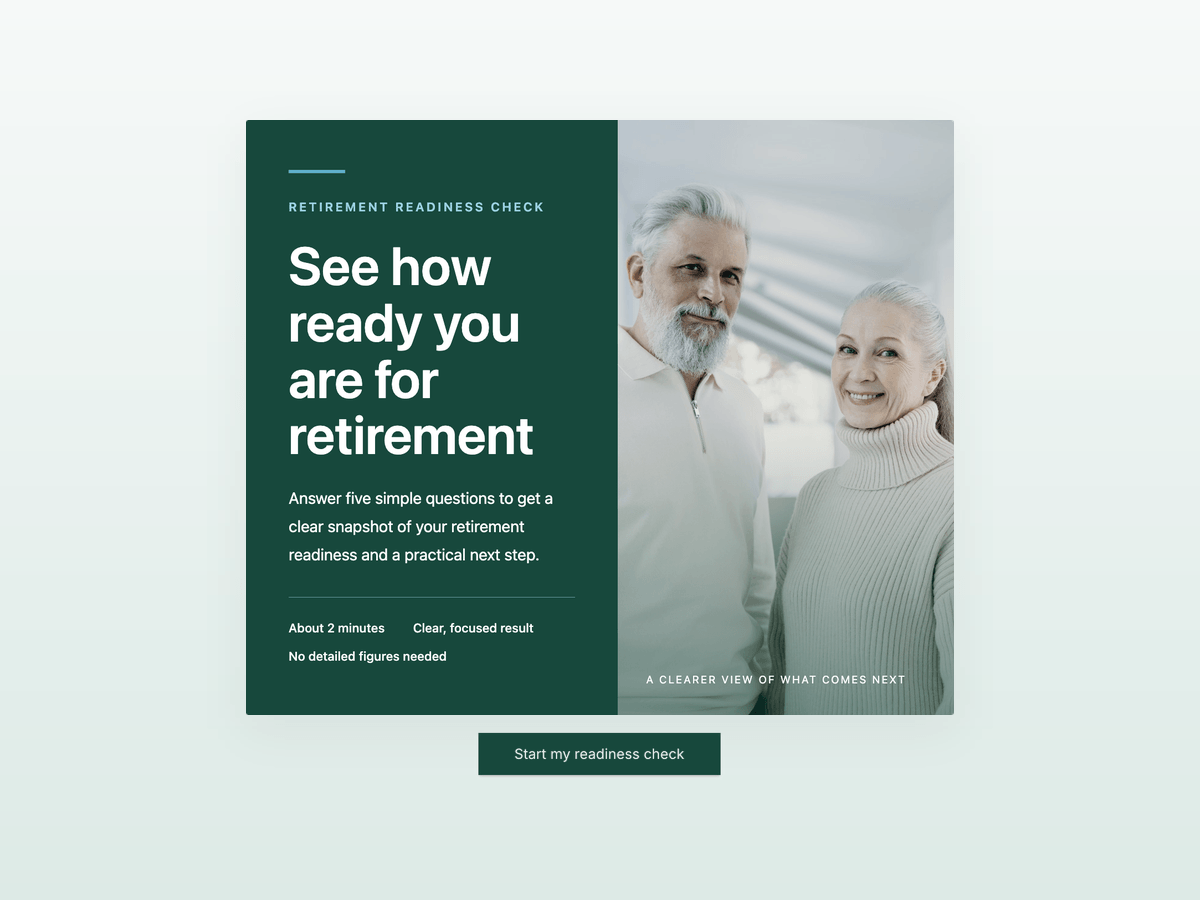 Retirement Readiness Score template preview