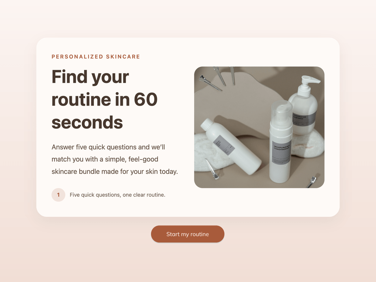 Skincare Routine Finder Quiz template preview